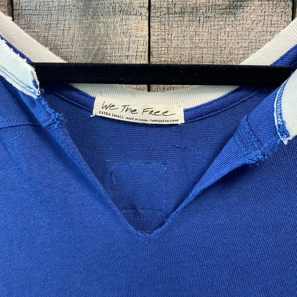 Free People We The Free Blue Hail Mary Jersey Tee Tunic Top - Picture 8 of 13